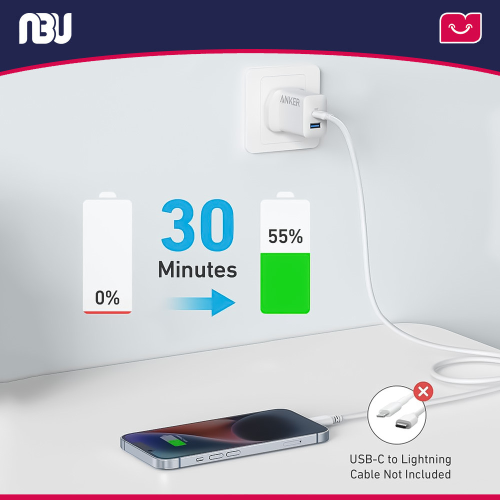 تصویر جدید شارژر دیواری 20 وات انکر مدل B2348 به همراه کابل شارژ USB-C